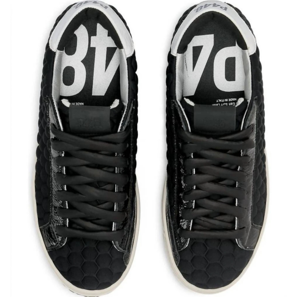 P448 John ESB Low-Top Sneaker Black Honeycomb Size 8.5 Streetwear Skater Grunge